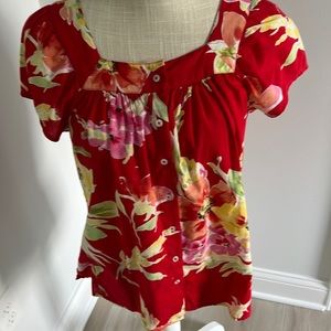 Women’s size medium button down floral print top